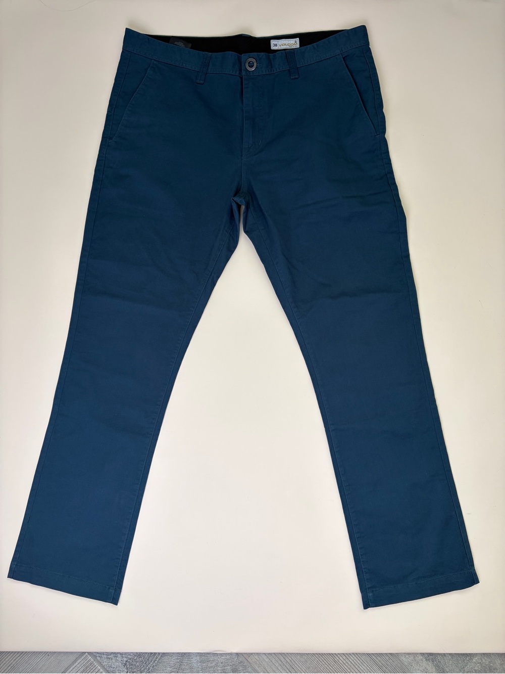 Volcom Men’s Chino Pants Size 38 Dark Teal Blue Straight Leg